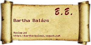 Bartha Balázs névjegykártya